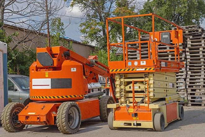 forklift driver organizing inventory in warehouse in Newport Beach